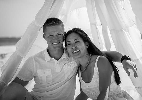 Couple in tent at the beach I Oahu Photographer